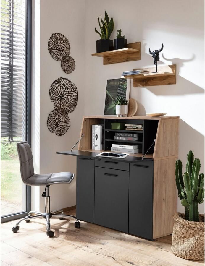 Places of Style Secretaire Moid thuiswerk bureau veel opbergmogelijkheden compact & modern ontwerp breedte 88 5 cm - Foto 2