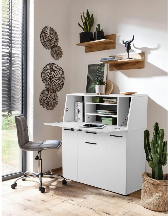 Places of Style Secretaire Moid thuiswerk bureau veel opbergmogelijkheden compact & modern ontwerp breedte 88 5 cm - Foto 3