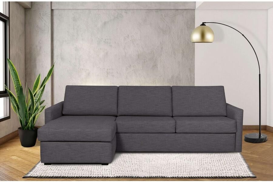 Places of Style Slaapbank GOLDPOINT hoekbank 264 cm ligoppervlak (140 200 cm) L-vorm Slaapfunctie Bonell-binnenveringsmatras en volwaardige bedfunctie - Foto 2