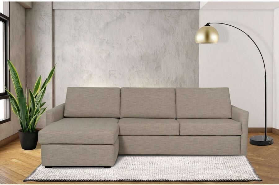 Places of Style Slaapbank GOLDPOINT hoekbank 264 cm ligoppervlak (140 200 cm) L-vorm Slaapfunctie Bonell-binnenveringsmatras en volwaardige bedfunctie - Foto 2