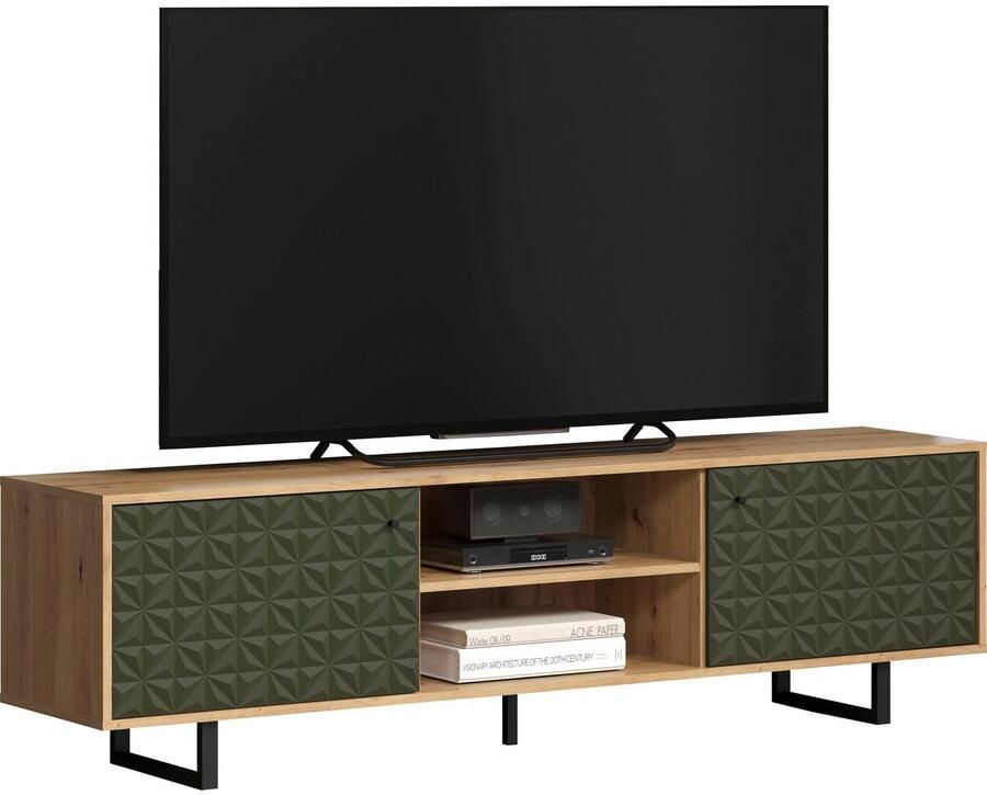 Places of Style Tv-meubel Ferretti TV-tafel met bijzondere frezing poten en grepen van metaal - Foto 3
