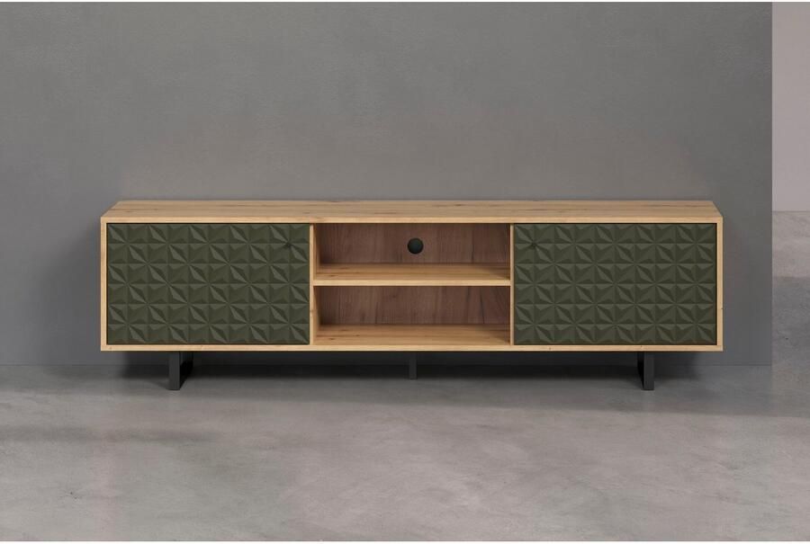 Places of Style Tv-meubel Ferretti TV-tafel met bijzondere frezing poten en grepen van metaal - Foto 4
