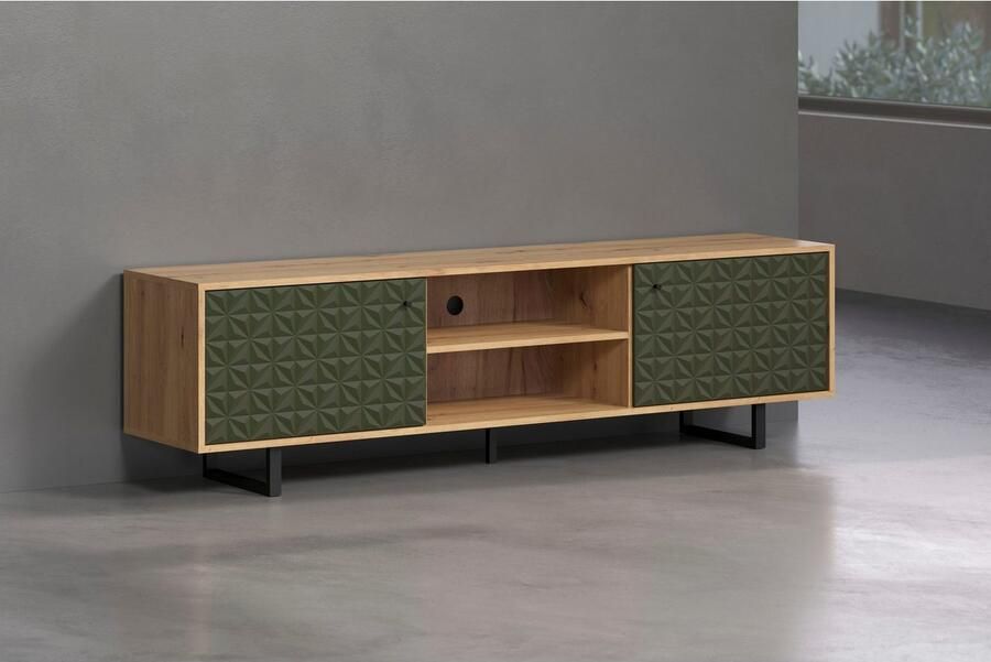 Places of Style Tv-meubel Ferretti TV-tafel met bijzondere frezing poten en grepen van metaal - Foto 6