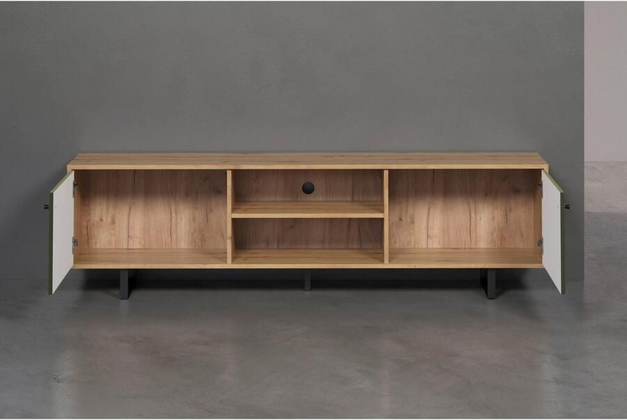 Places of Style Tv-meubel Ferretti TV-tafel met bijzondere frezing poten en grepen van metaal - Foto 5