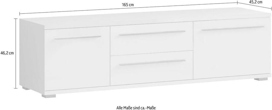 Places of Style Tv-meubel Piano TV-kast in breedte 165 of 180 cm met soft-close functie Hoogglans UV-gelakt Br 180 cm met verschillende deur- en ladeafmetingen - Foto 6