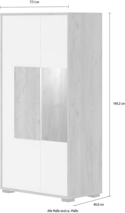 Places of Style Vitrinekast Stela met push-to-open en soft-closefunctie - Foto 3