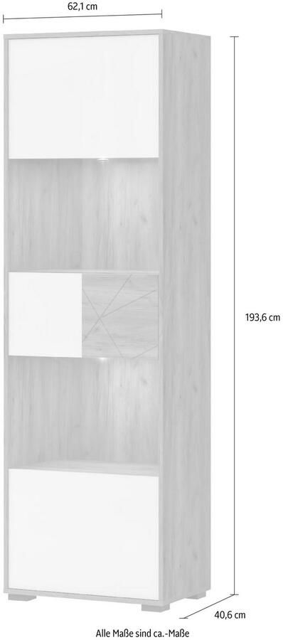 Places of Style Vitrinekast Stela met push-to-open en soft-closefunctie - Foto 3