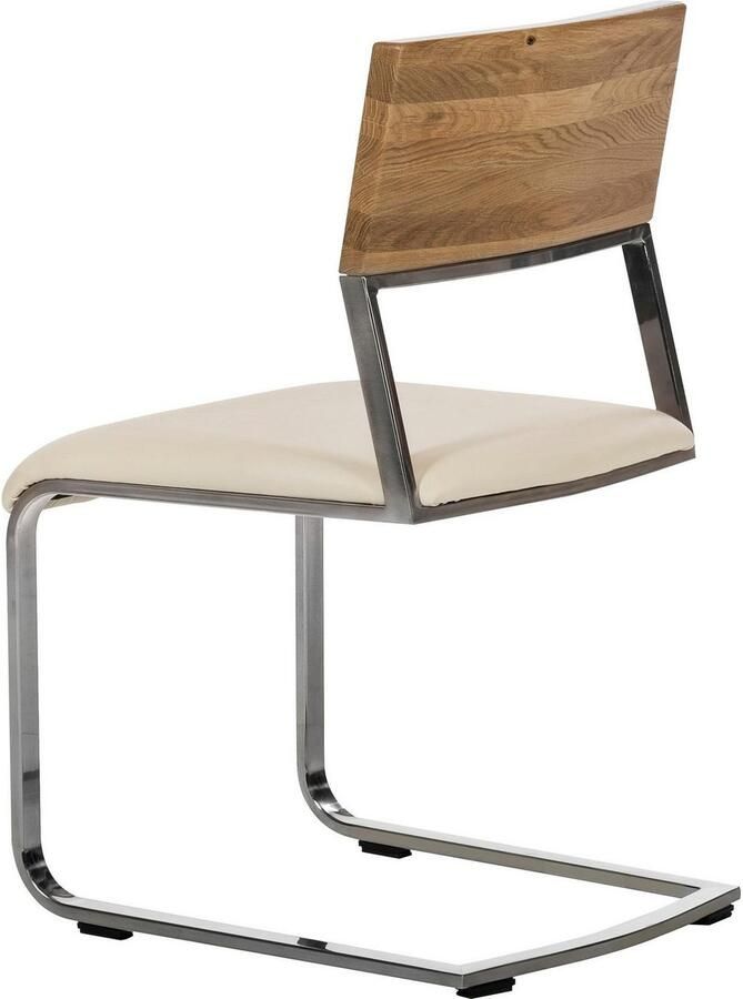 Places of Style Vrijdragende stoel Aurea gemaakt met massief wildeiken (set van 2)