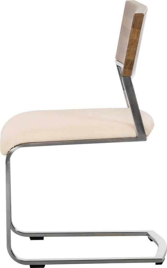 Places of Style Vrijdragende stoel Aurea gemaakt met massief wildeiken (set van 2) - Foto 4