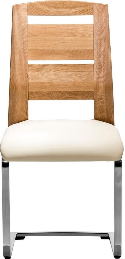 Places of Style Vrijdragende stoel Pisa gecombineerd met massief wildeiken (set van 2) - Foto 4