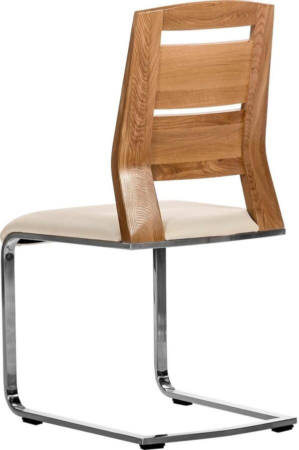 Places of Style Vrijdragende stoel Pisa gecombineerd met massief wildeiken (set van 2)