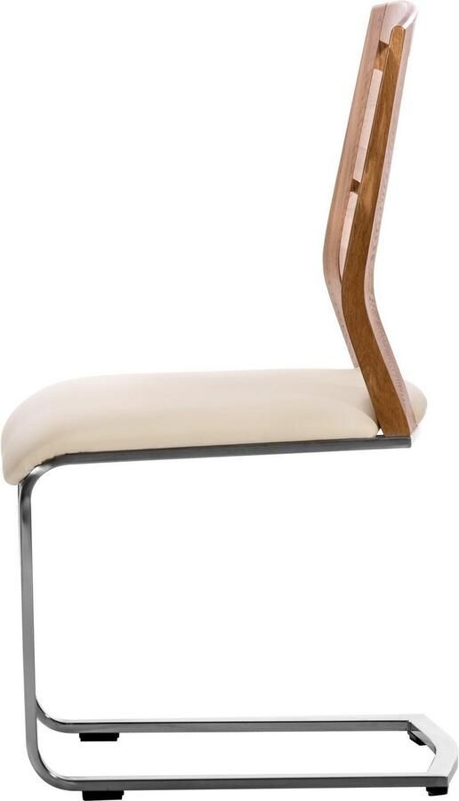 Places of Style Vrijdragende stoel Pisa gecombineerd met massief wildeiken (set van 2) - Foto 3