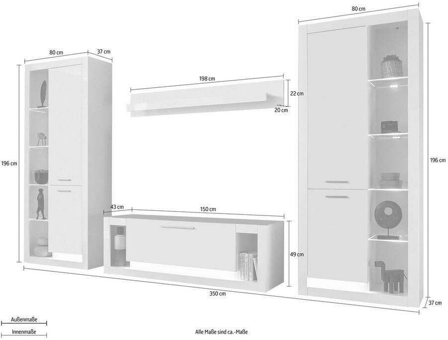 Places of Style Wandmeubel MERAN in modern design (4 stuks) - Foto 2