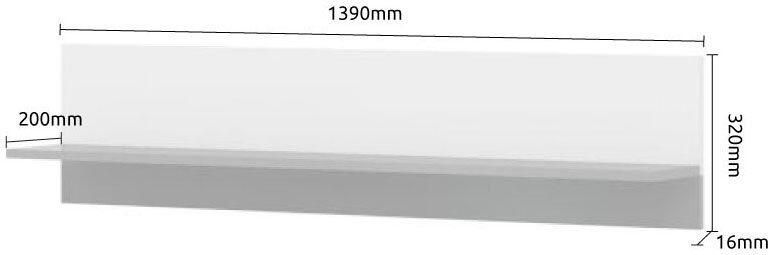 Places of Style Wandplank Stela wit uv-gelakt front breedte: 139 cm - Foto 4