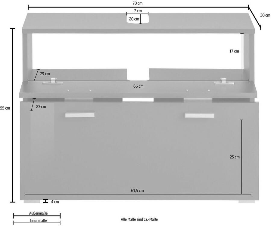 Places of Style Wastafelonderkast Rowan Breedte 70 cm