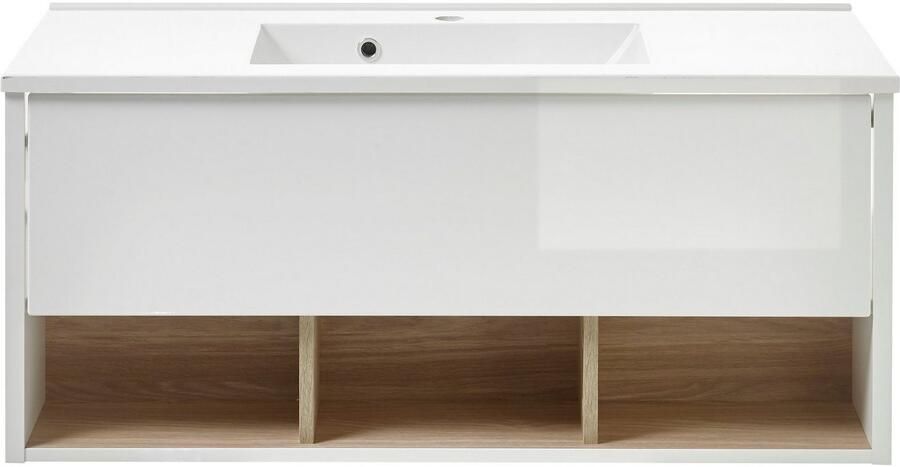 Places of Style Badkamerserie Studio Line bad in modern ontwerp 4-delig badkamer Kast wastafel en spiegel in twee kleuren beschikbaar opbergruimte (4-delig) - Foto 15