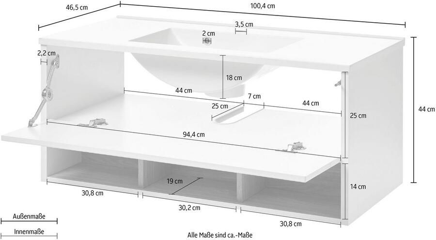 Places of Style Wastafelonderkast Studio Line wastafel inclusief wasbak modern ontwerp - Foto 5