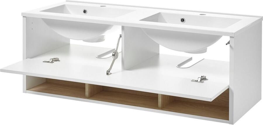 Places of Style Badkamerserie Studio Line bad in modern ontwerp 3-delig badkamer Kast wastafel en spiegel in twee kleuren beschikbaar opbergruimte (3-delig) - Foto 15