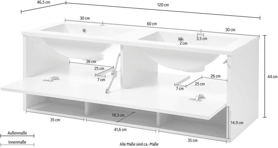Places of Style Wastafelonderkast Studio Line wastafel inclusief wasbak modern ontwerp - Foto 4