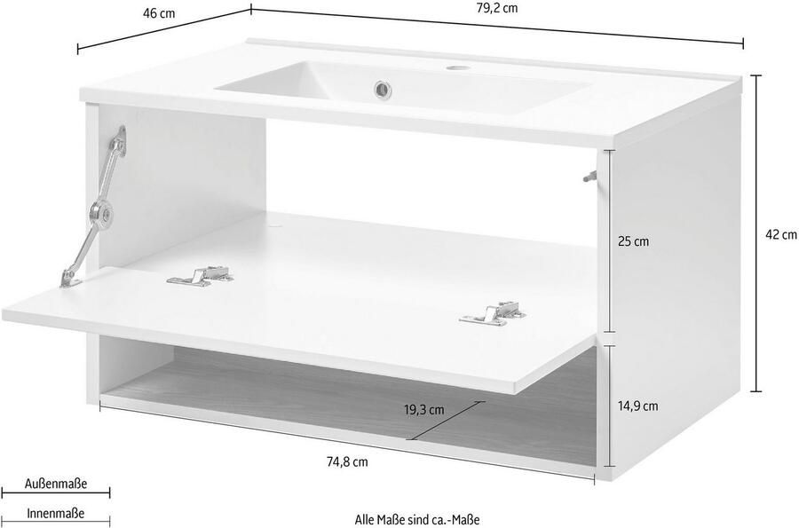 Places of Style Wastafelonderkast Studio Line wastafel inclusief wasbak modern ontwerp - Foto 3