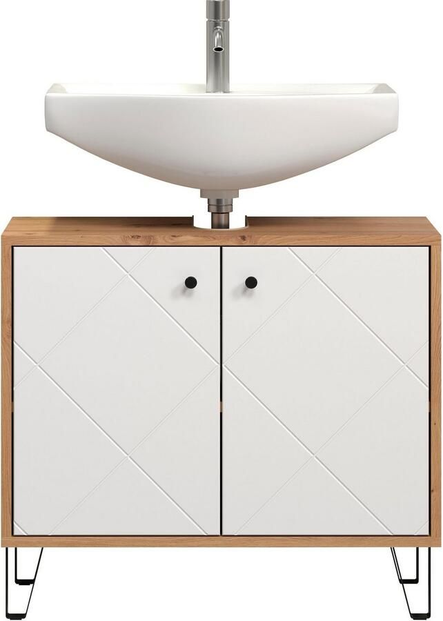 Places of Style Wastafelonderkast Tarragona Wastafel met frezingen in ruitlook sifonuitsparing 7 5 24 cm (1 stuk) - Foto 8