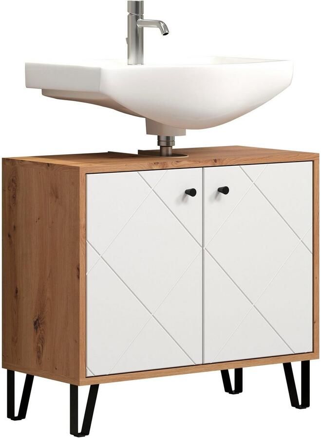 Places of Style Wastafelonderkast Tarragona Wastafel met frezingen in ruitlook sifonuitsparing 7 5 24 cm (1 stuk) - Foto 7