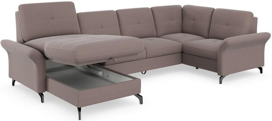 Places of Style Zithoek Calando U-vorm naar keuze met slaapfunctie bedkist en armleuning - Foto 8