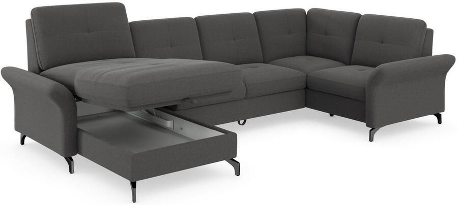 Places of Style Zithoek Calando U-vorm naar keuze met slaapfunctie bedkist en armleuning - Foto 8