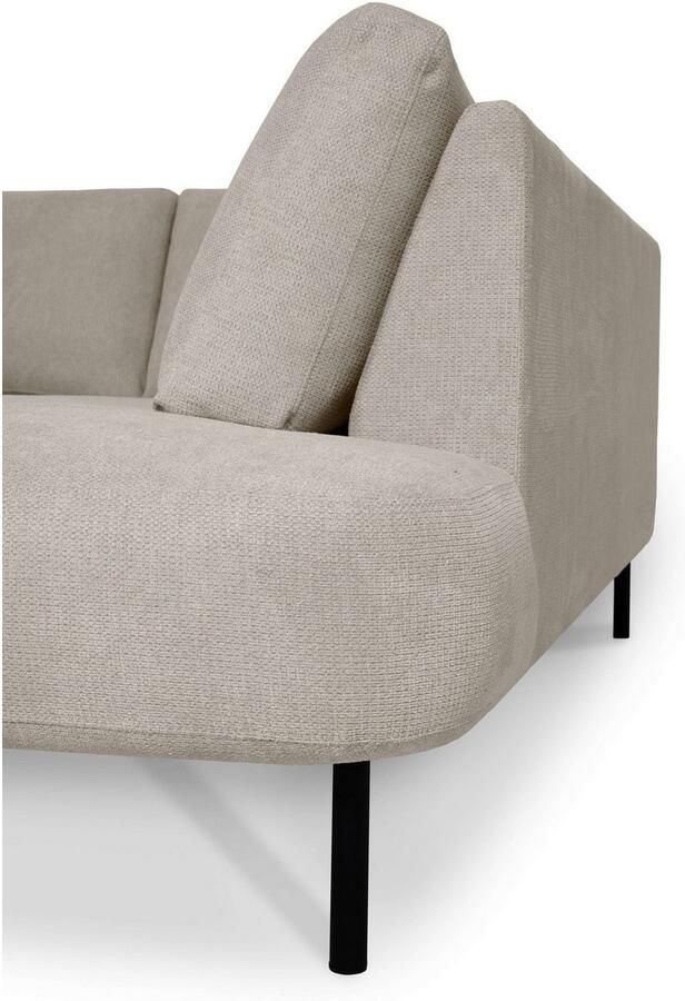 Places of Style Zithoek Cesola in zachte chenille-stof breedte 327 cm met zwarte metalen poten - Foto 3