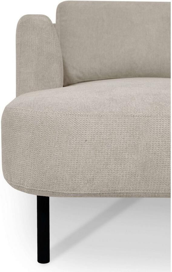 Places of Style Zithoek Cesola in zachte chenille-stof breedte 327 cm met zwarte metalen poten - Foto 6