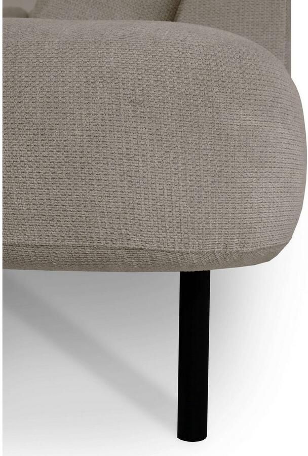 Places of Style Zithoek Cesola in zachte chenille-stof breedte 327 cm met zwarte metalen poten - Foto 4