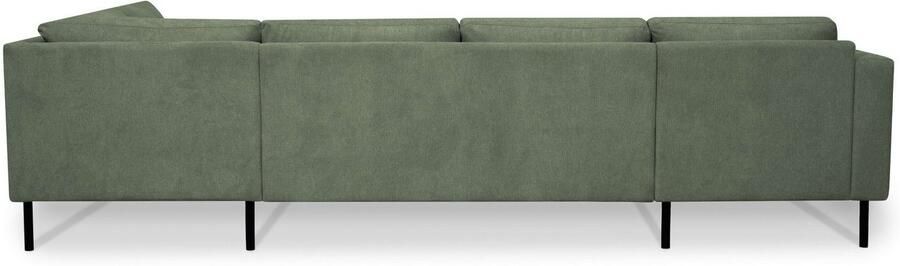 Places of Style Zithoek Cesola in zachte chenille-stof breedte 327 cm met zwarte metalen poten - Foto 12