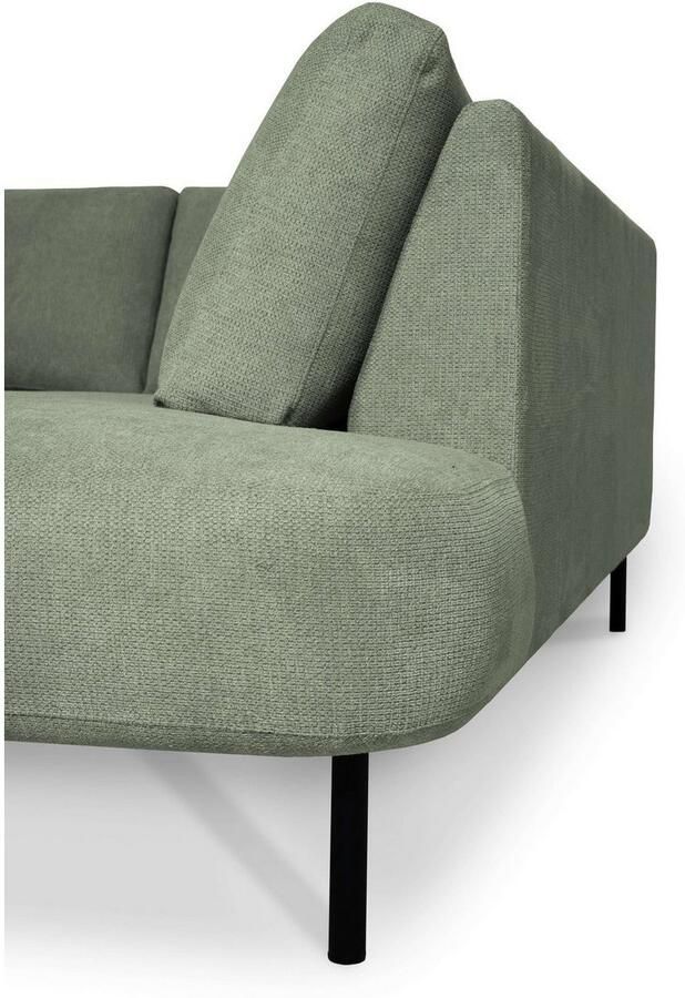 Places of Style Zithoek Cesola in zachte chenille-stof breedte 327 cm met zwarte metalen poten - Foto 3