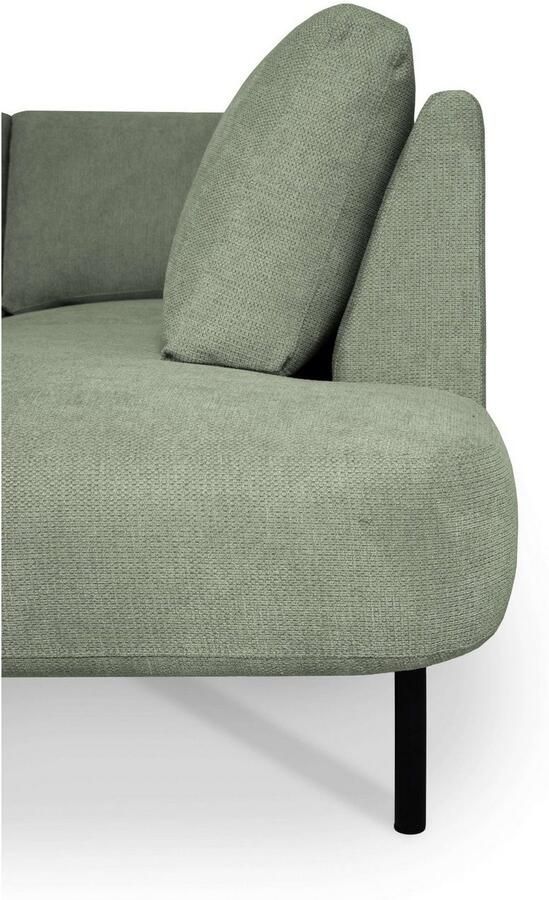 Places of Style Zithoek Cesola in zachte chenille-stof breedte 327 cm met zwarte metalen poten - Foto 6