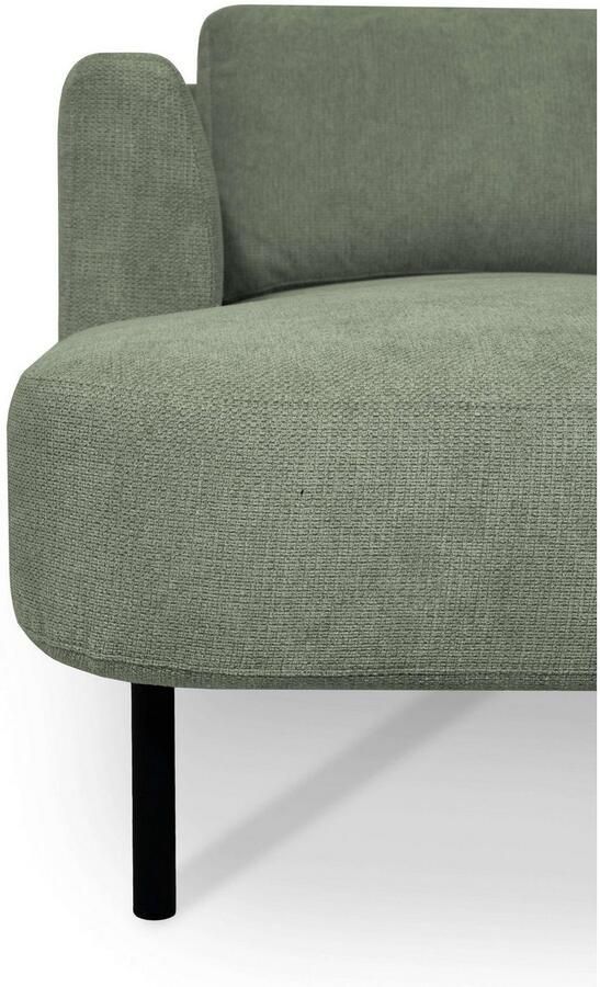 Places of Style Zithoek Cesola in zachte chenille-stof breedte 327 cm met zwarte metalen poten - Foto 7