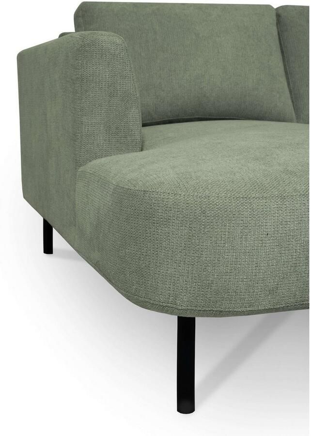 Places of Style Zithoek Cesola in zachte chenille-stof breedte 327 cm met zwarte metalen poten - Foto 2