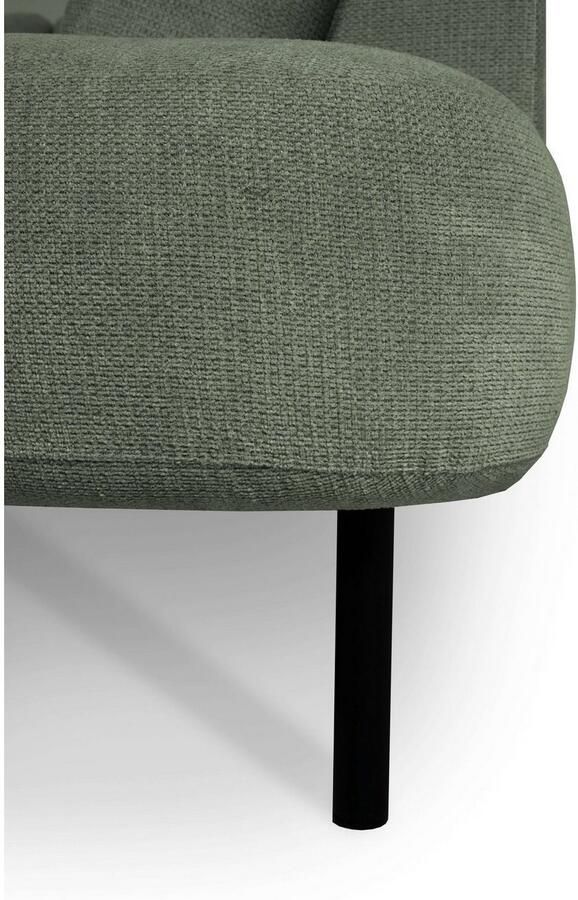 Places of Style Zithoek Cesola in zachte chenille-stof breedte 327 cm met zwarte metalen poten - Foto 5