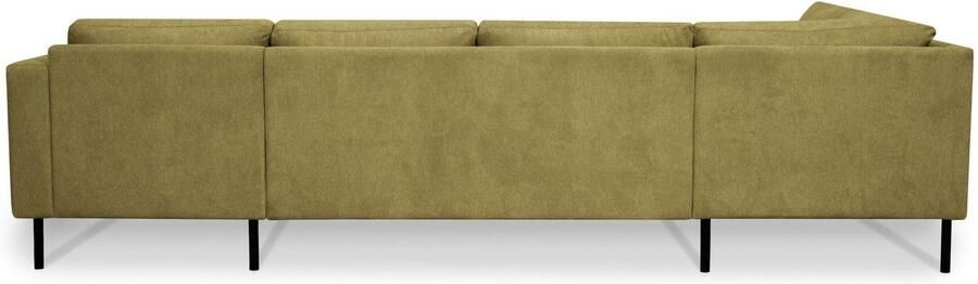 Places of Style Zithoek Cesola in zachte chenille-stof breedte 327 cm met zwarte metalen poten - Foto 11