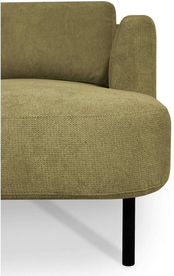 Places of Style Zithoek Cesola in zachte chenille-stof breedte 327 cm met zwarte metalen poten - Foto 6