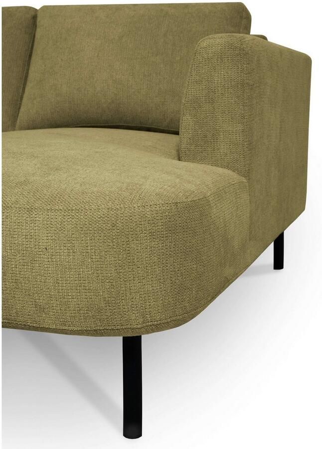 Places of Style Zithoek Cesola in zachte chenille-stof breedte 327 cm met zwarte metalen poten - Foto 2