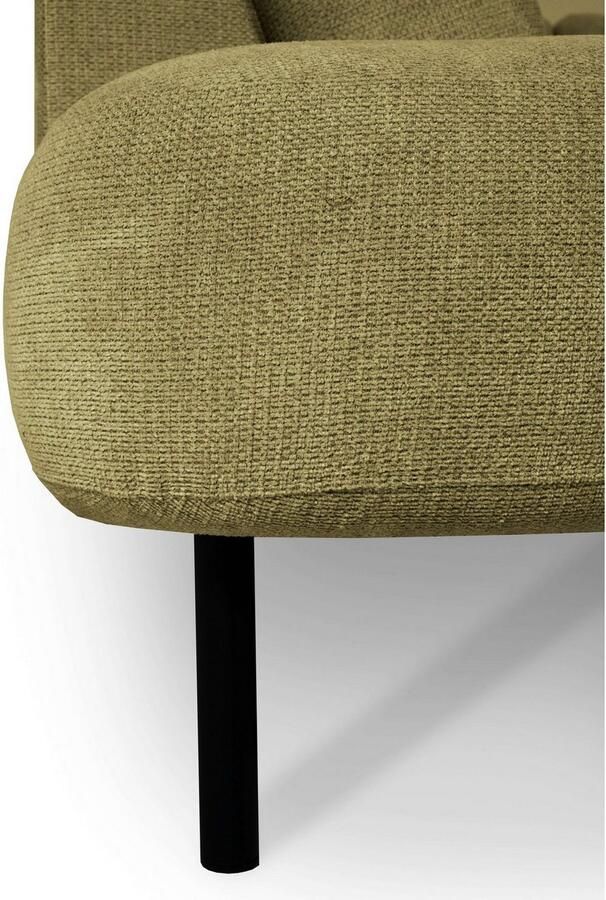 Places of Style Zithoek Cesola in zachte chenille-stof breedte 327 cm met zwarte metalen poten - Foto 4