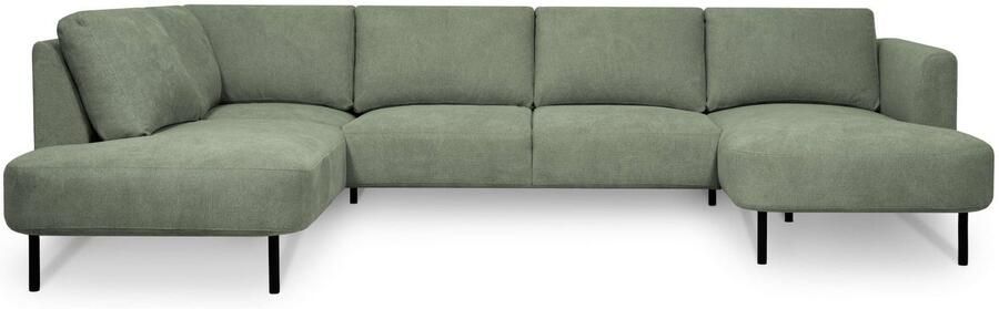 Places of Style Zithoek Cesola in zachte chenille-stof breedte 327 cm met zwarte metalen poten - Foto 11