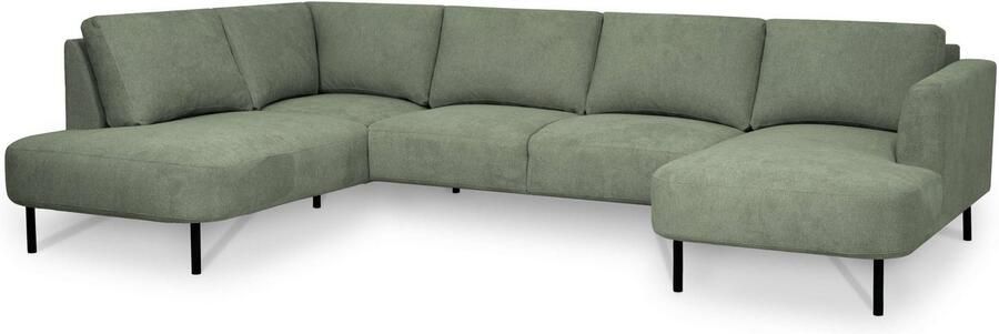 Places of Style Zithoek Cesola in zachte chenille-stof breedte 327 cm met zwarte metalen poten - Foto 10