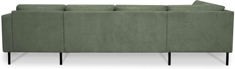 Places of Style Zithoek Cesola in zachte chenille-stof breedte 327 cm met zwarte metalen poten - Foto 12