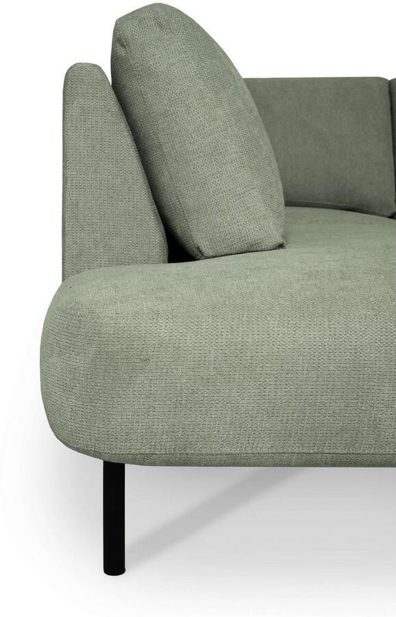 Places of Style Zithoek Cesola in zachte chenille-stof breedte 327 cm met zwarte metalen poten - Foto 5