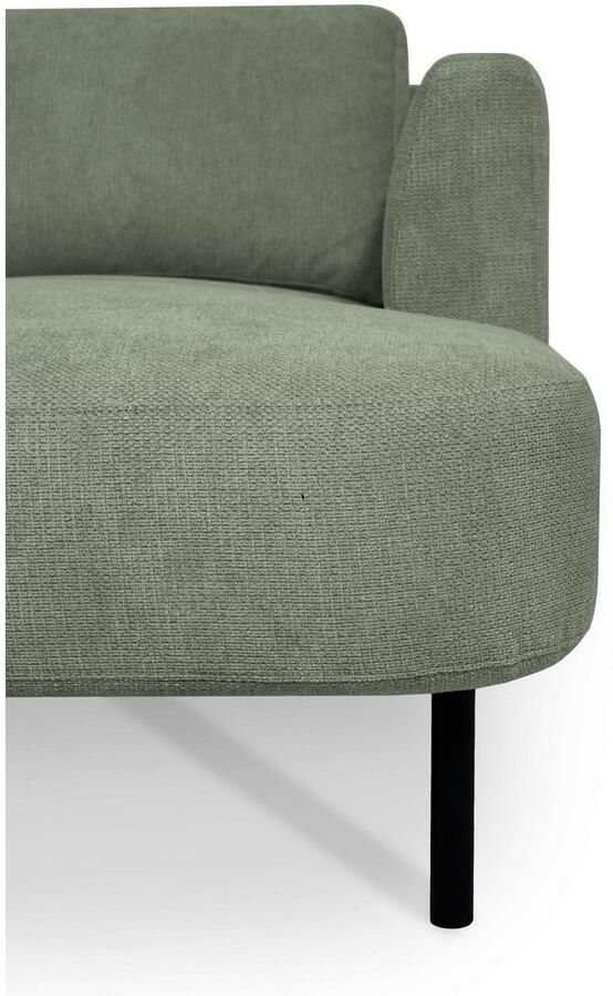 Places of Style Zithoek Cesola in zachte chenille-stof breedte 327 cm met zwarte metalen poten - Foto 7