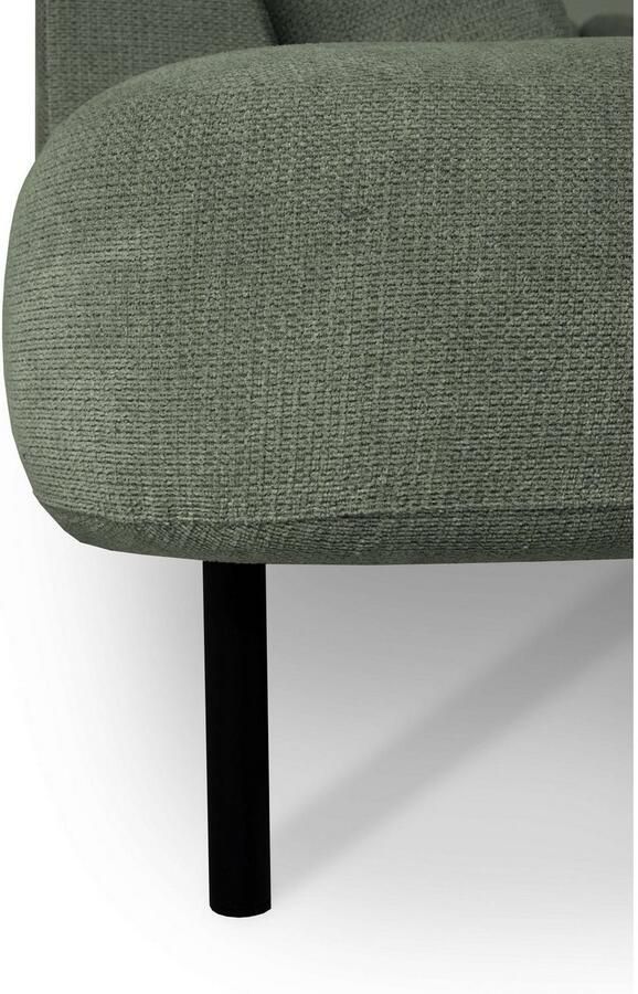 Places of Style Zithoek Cesola in zachte chenille-stof breedte 327 cm met zwarte metalen poten - Foto 6