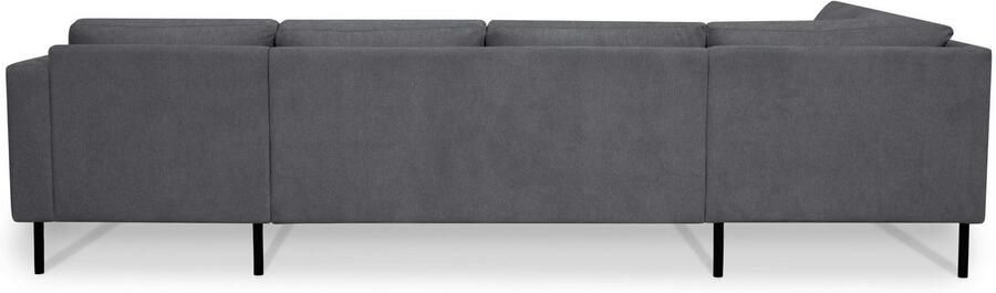 Places of Style Zithoek Cesola in zachte chenille-stof breedte 327 cm met zwarte metalen poten - Foto 12