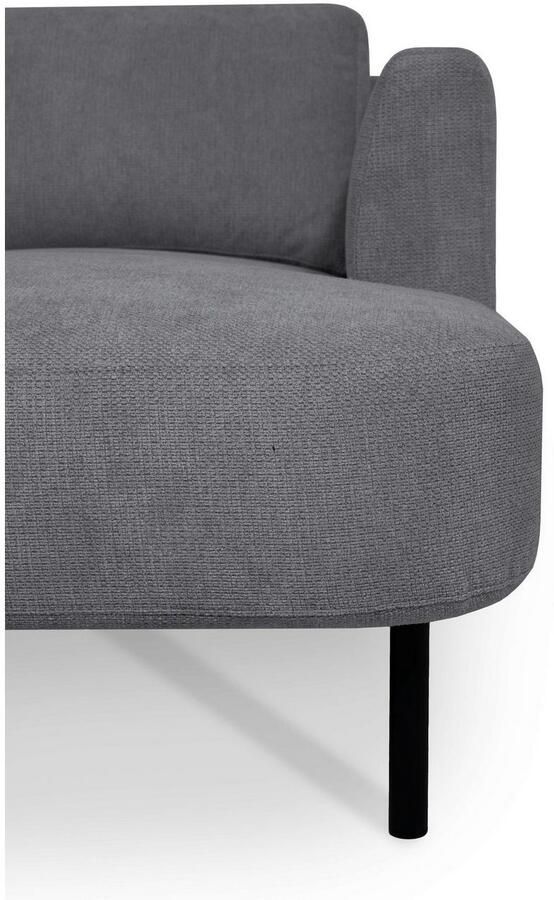 Places of Style Zithoek Cesola in zachte chenille-stof breedte 327 cm met zwarte metalen poten - Foto 7