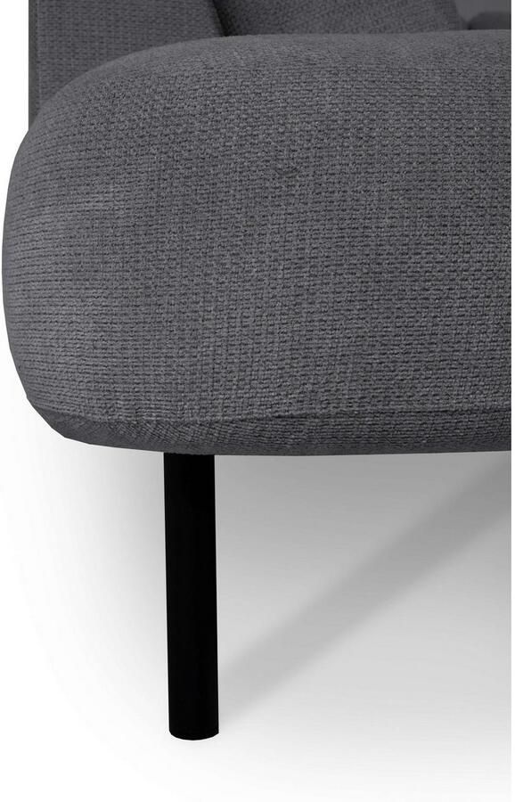 Places of Style Zithoek Cesola in zachte chenille-stof breedte 327 cm met zwarte metalen poten - Foto 6